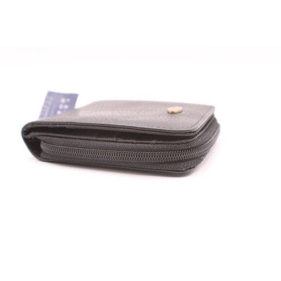 Liz Claiborne Crazy Horse Black Wallet Zip Snap Bi-Fold ID Card Holder Organizer - Picture 6 of 14
